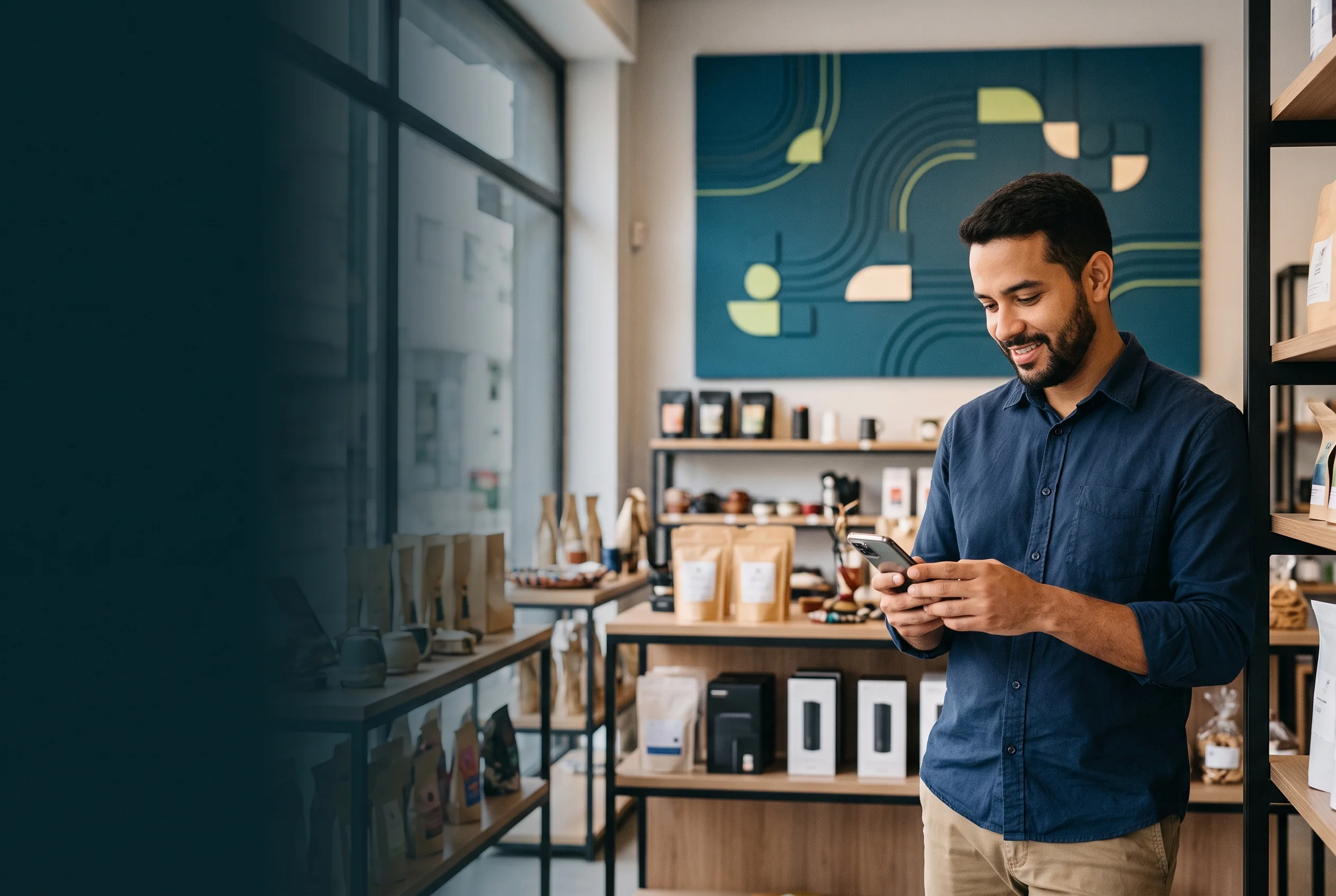 Profissional usando uma solução digital para organizar o atendimento do negócio